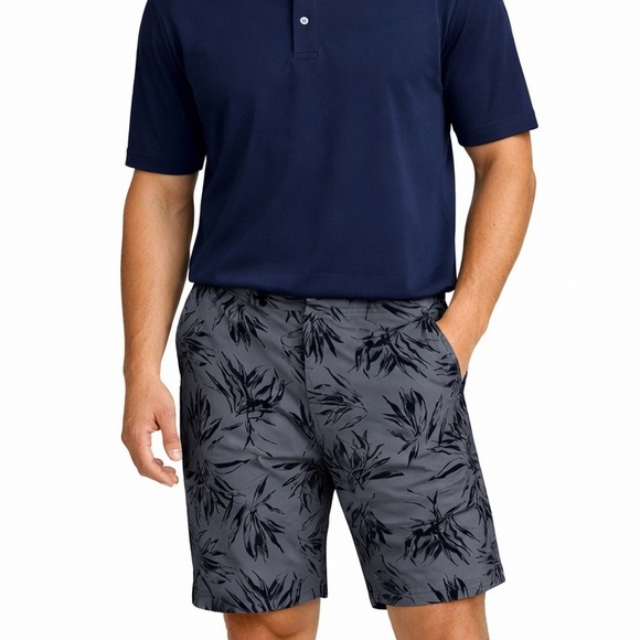Travis Mathew Other - Travis Mathew NWT Men's Tech Chino Golf Shorts Gray Black Leaves Size 38 Active